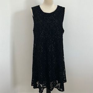 Tahari Black Lace Sleeveless A-Line Dress